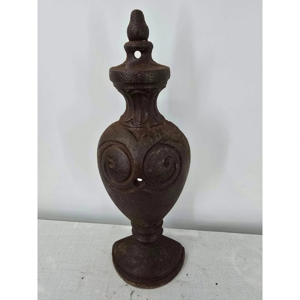 Vintage Cast Iron Stove Architectural Finial Scroll Urn door stop